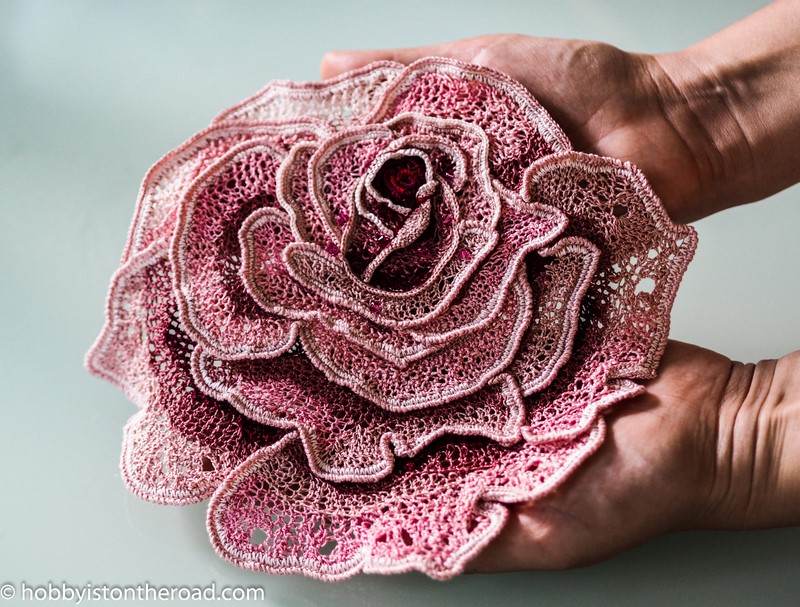 Irish crochet rose finished
