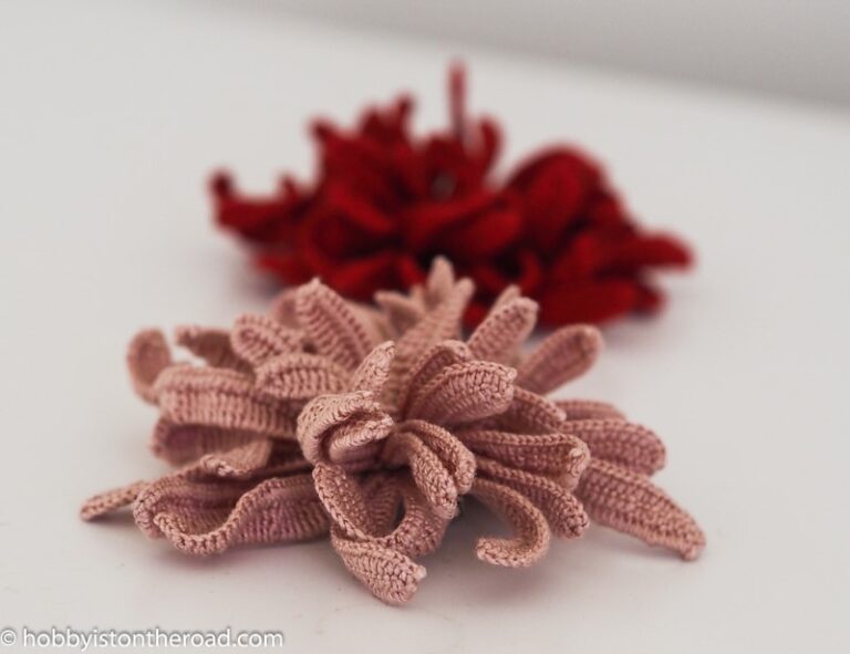 crochet chrysanthemum flower pattern tutorial irish lace applique motif