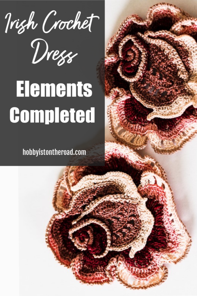 crochet elements completed Pin