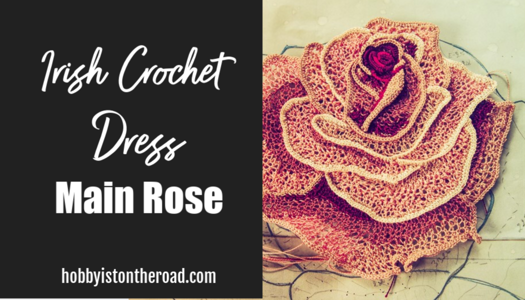 Irish crochet lace rose flower work in progress