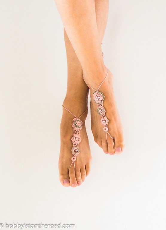 Barefoot Sandals - a Basic Irish Crochet Project - Hobbyist on the Road