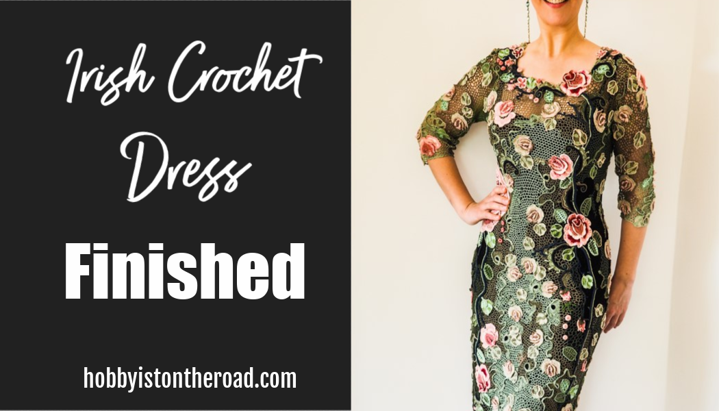 Irish crochet dress finished