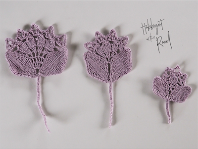 three peony flower crochet pattern