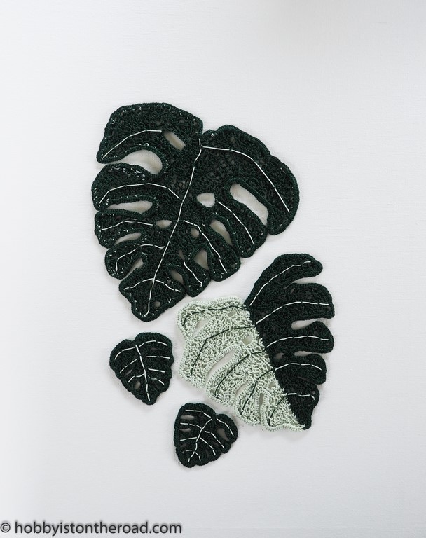 Crochet Monstera Leaves canvas