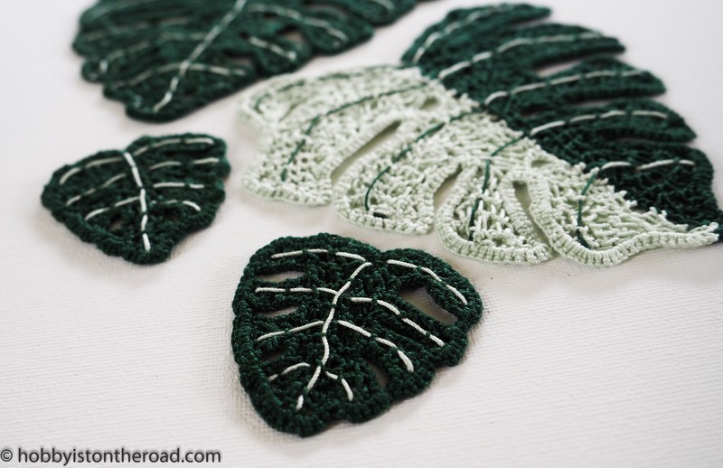 crochet monstera leaves irish lace freeform crochet pattern how to