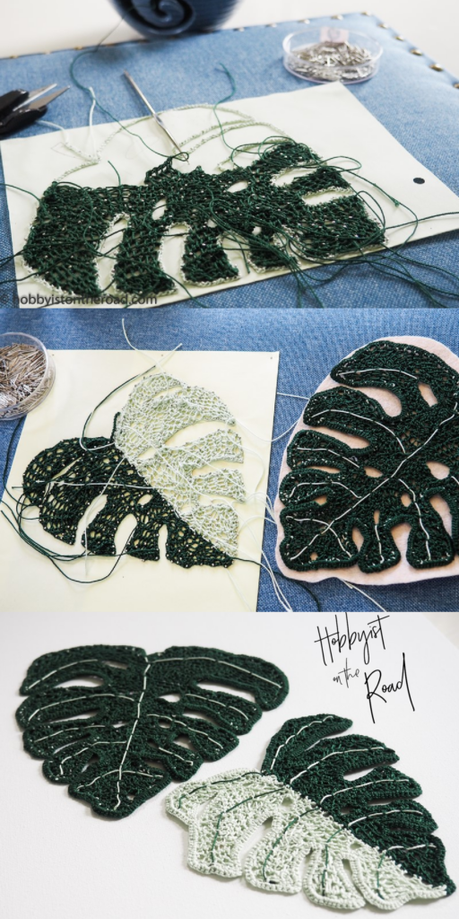 Crochet Monstera Leaves process 
 - pinterest 