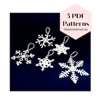Five snowflakes - crochet pattern pdf