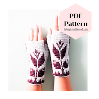 Baltic flowers fingerless gloves crochet pattern