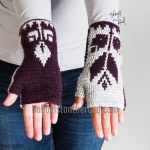 Fingerless Gloves Baltic Pattern Flowers