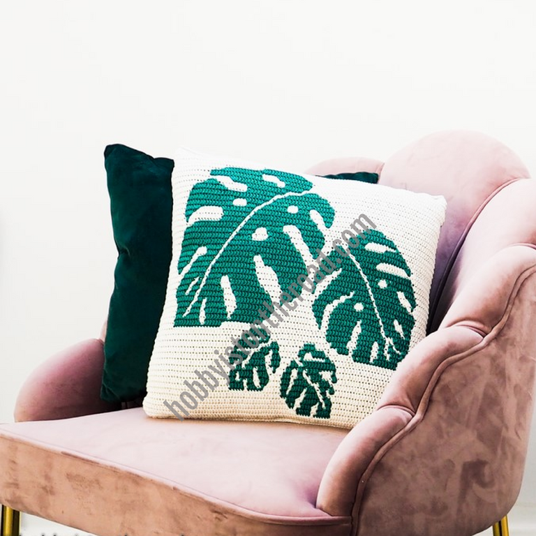 2 pattern bundle Monstera Leaves Cushion Cover