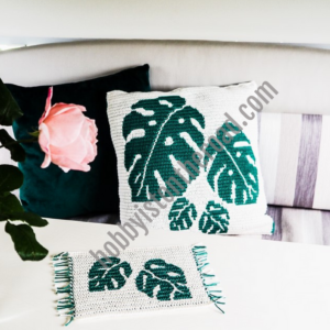 Monstera Leaves coaster and cushion cover