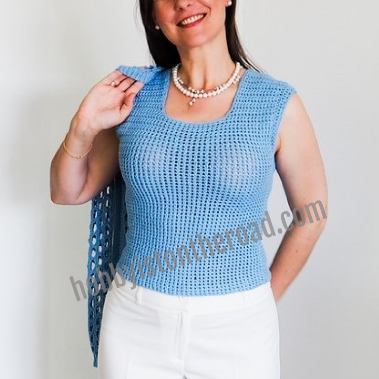 Summer skies sleeveless top - a crochet pattern