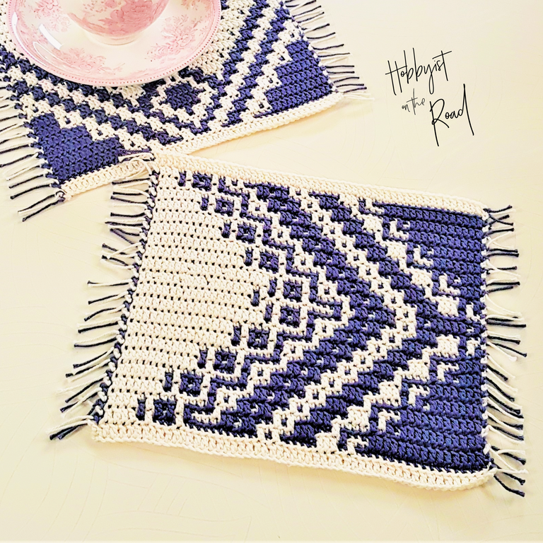 Baltic Vibes Coaster Crochet Pattern Mosaic Overlay Design